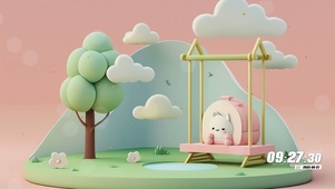 简约壁纸3D云树木
