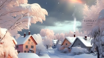 小镇雪