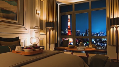 唯美治愈城市流星房间