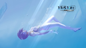 4K水中少女
