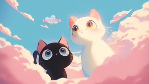 可爱两只猫