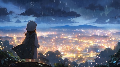 雨夜的小女孩