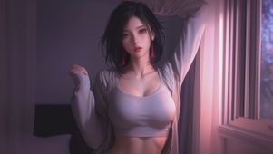 居家阳光可爱女孩