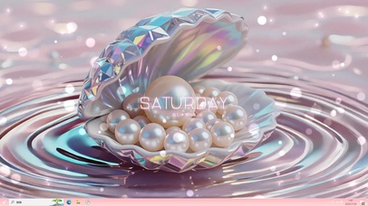 粉色浅滩上的梦幻炫彩珍珠