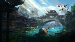 唯美国风山水古城