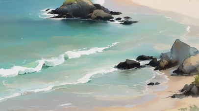 海边散步  壁纸