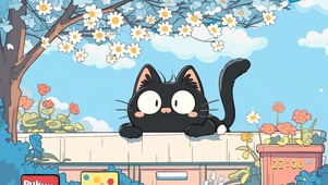 可爱的小黑猫