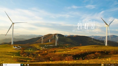 4k丘陵上的风车