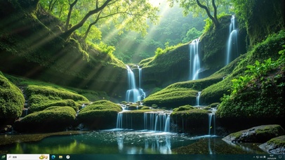 春天晨光森林主题