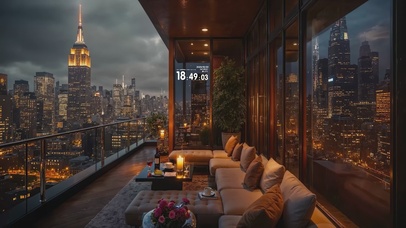 高空天台城市夜