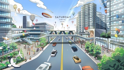 唯美治愈日式街道城市