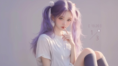 可爱长辫子女孩