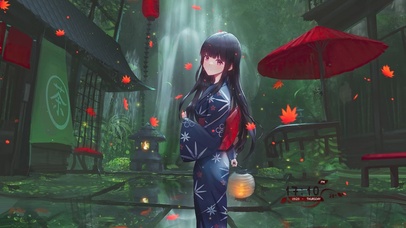 茶楼和服枫叶少女