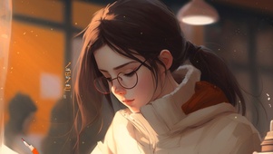4K清纯气质眼镜美少女