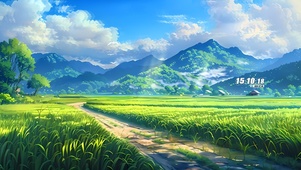 宫崎骏夏日稻田