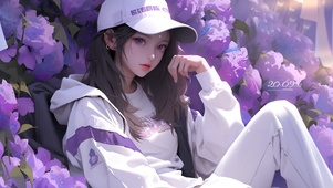 棒球帽时尚少女