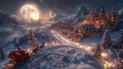 雪中的圣诞小屋