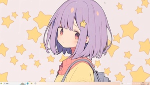 治愈小清新紫发女孩