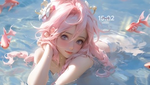 唯美水中女孩