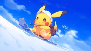 滑雪可爱皮卡丘