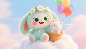 云朵上小兔