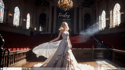 4k白色晚礼服金发美少女