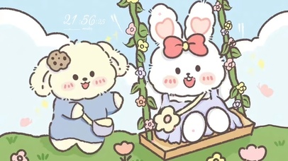 治愈小可爱荡秋千