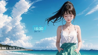 清新 海边少女