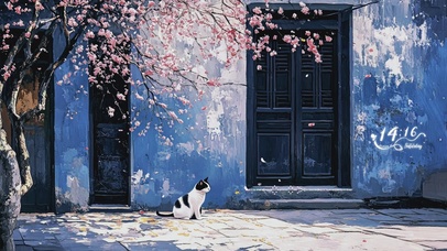 唯美AI小猫插画