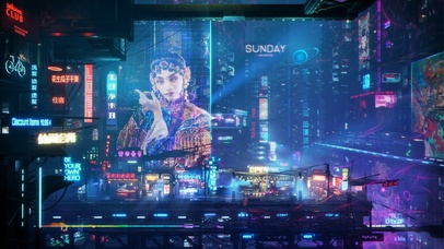 赛博朋克中国风都市