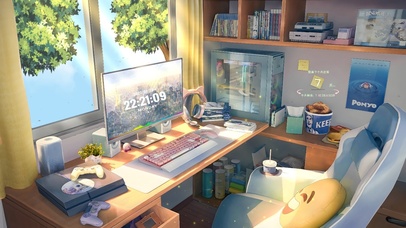 4K唯美治愈可爱电脑房间