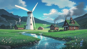 山下溪流夜晚
