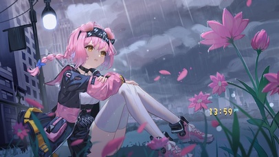 雨中美少女