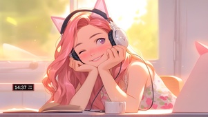 甜美可爱猫耳女孩