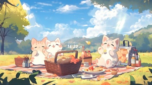 秋天露营猫咪