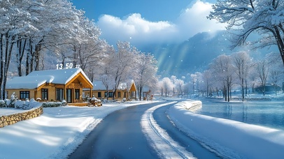 治愈护眼冬日房屋