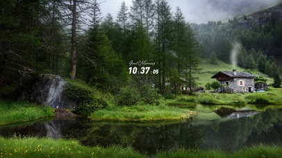 4K唯美治愈绿水青山森林木屋