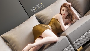 沙发上的长腿美女