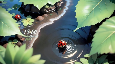 水洼中的七星瓢虫