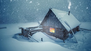 暴风雪小木屋