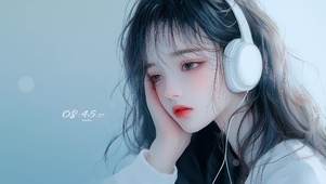 听音乐的少女