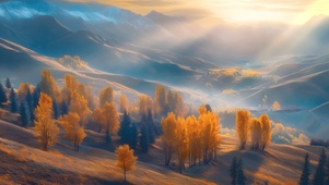 秋天的山坡