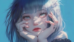 蓝发少女