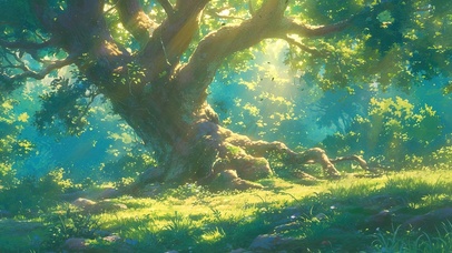 阳光唯美治愈森林