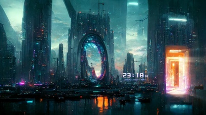 4K赛博朋克科幻城市