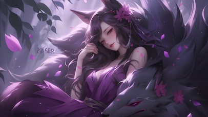 4k唯美紫色阿狸