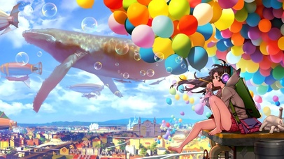 吹泡泡的鲸鱼少女