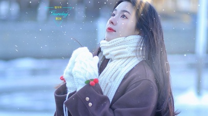 看雪的清纯女孩【4K-高清】