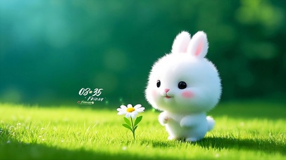 小萌兔的春天小花开花了