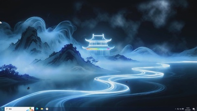 国潮AI黑白水墨-桌面主题